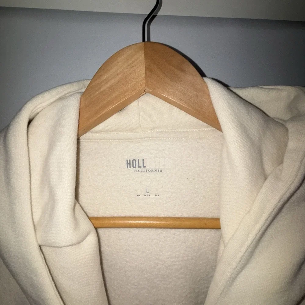 Hollister California Cream Oversized Pullover Hoodie Size Large